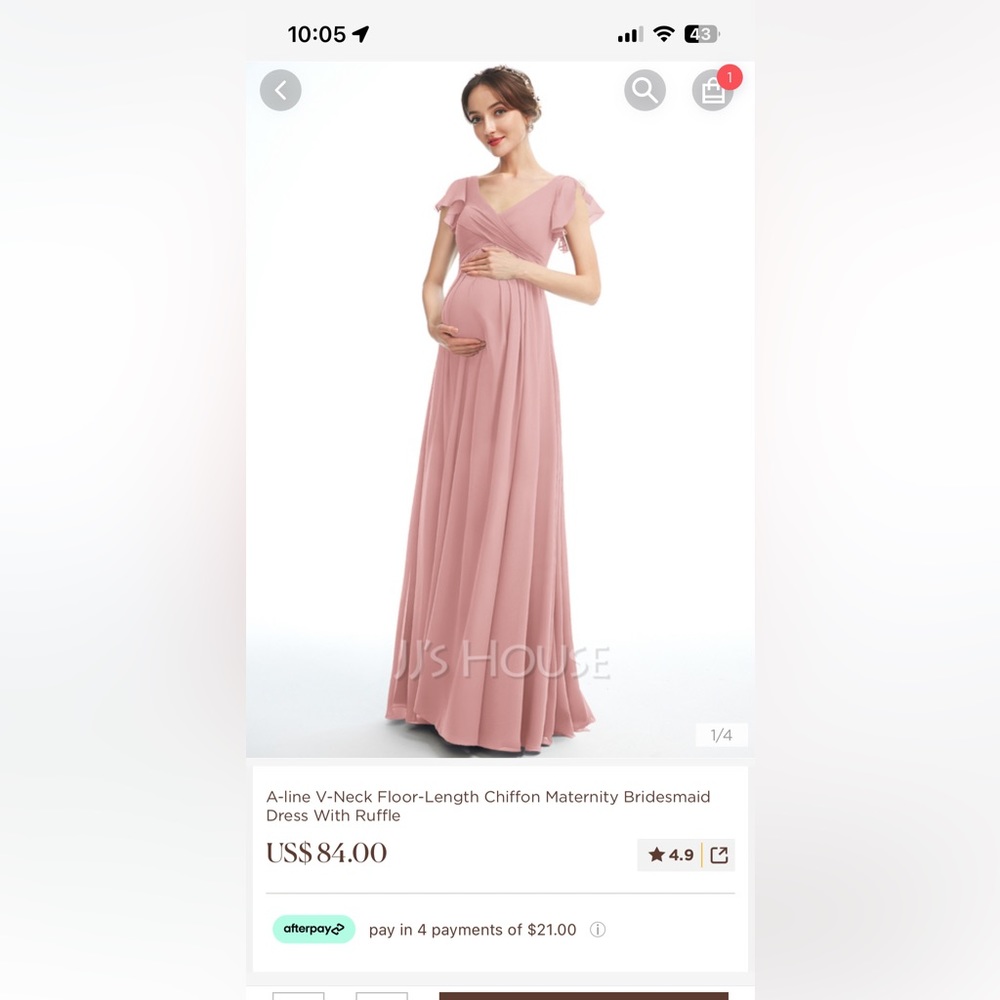 Pink maternity dress